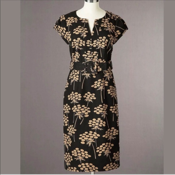 Boden 4L Black and Tan Midi Dress - Picture 2 of 7